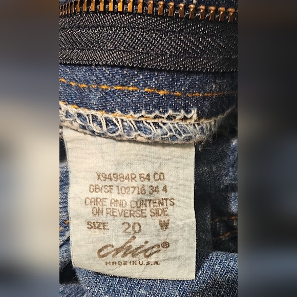 Chic Classic Blue Denim Jeans Size 20 W - Picture 7 of 8